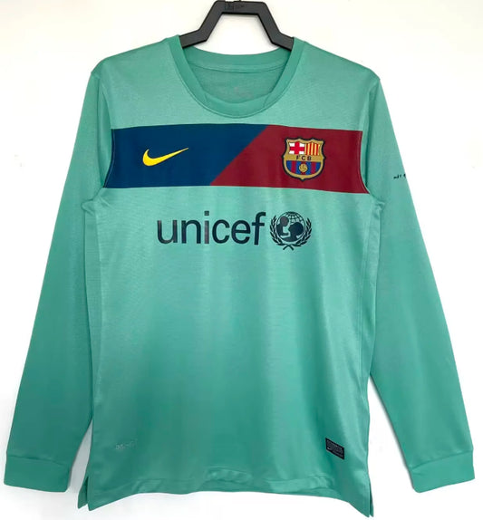 2010/2011 Long Sleeve Retro Barcelona Away Football Shirt