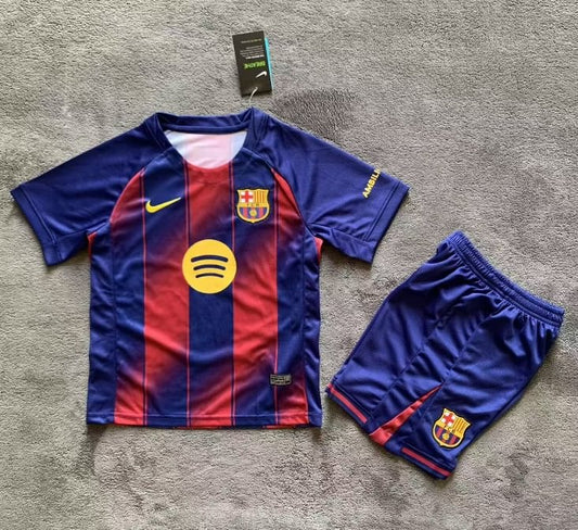 2025/2026 Barcelona Home 01 Football Jersey Kids Size
