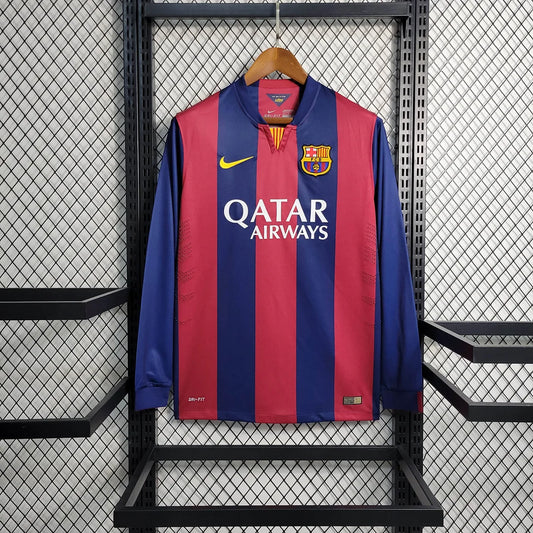 2014/2015 Retro Long Sleeve Barcelona Home Football Shirt